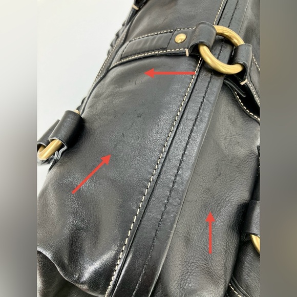 COACH Black #3569 Braided Leather Satchel Bag - Picture 12 of 16